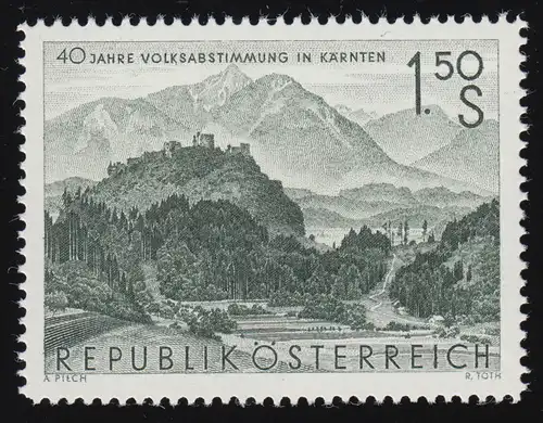 1082 40. Jahrestag Volksabst. Kärnten, Ortsansicht Griffen 1.50 S, postfrisch **