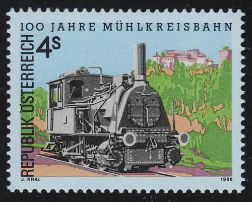 1916 100 J. Mühlkreisbahn, 100 J. Wiener Lokalbahnen Dampflok, 4 S postfrisch **