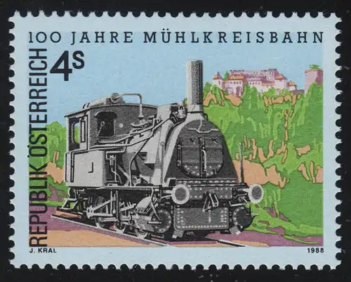 1916 100 J. Mühlkreisbahn, 100 j. Wiener Lokalbängiken Kammlok, 4 S Postfreich **