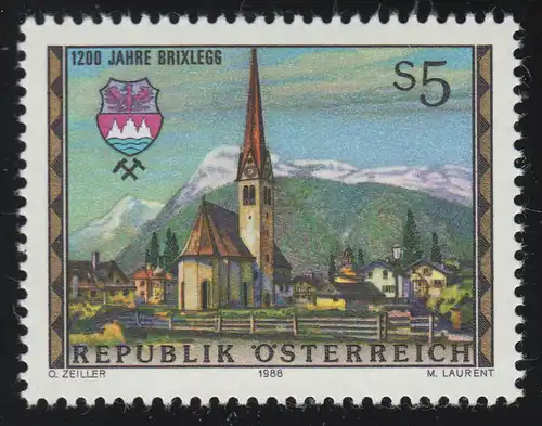 1929 1200 Jahre Brixlegg, Ansicht der Stadt, Gemeindewappen, 5 S, postfrisch **