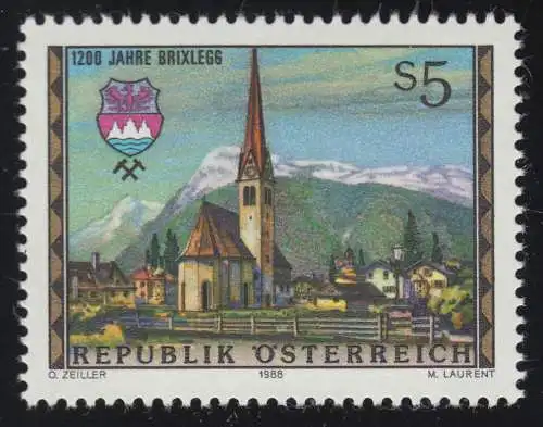 1929 1200 Jahre Brixlegg, Ansicht der Stadt, Gemeindewappen, 5 S, postfrisch **