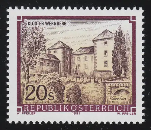 2025 Freimarke: Stifte & Klöster Österreichs, Kloster Wernberg, 20 S, **