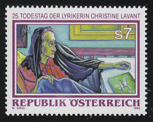 2256 Todestag Christine Lavant, Schriftstellerin, Gemälde Werner Berg, 7 S **