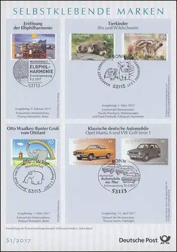 ETB S1/2017 SELBSTKLEBENDE, Gemälde, Märchen, Tiere, Autos etc.