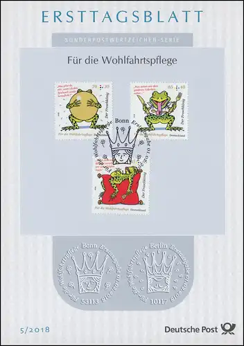 ETB 05/2018 Wohlfahrtsausgabe Froschkönig, Grimms Märchen