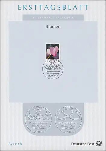 ETB 08/2018 Blumen, Alpenveilchen 100 Cent