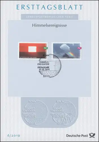 ETB 06/2019 Himmelsereignisse, Luftspiegelung der Sonne und Regenbogenfragment