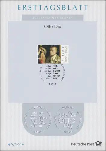 ETB 40/2016 Otto Dix, Gemälde