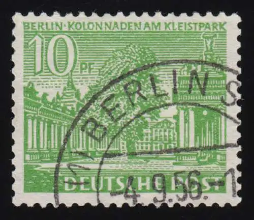 47II Bâtiments Berliner 10 Pf, Type II, O - Marque de rouleaux