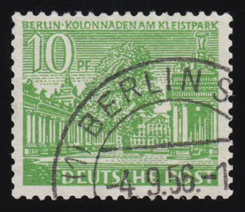 47II Berliner Bauten 10 Pf, Type II, O - Rollenmarke