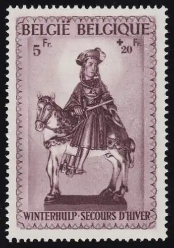 Belgique 599 Winterbildwerk Sankt Martin, dense, frais de port **