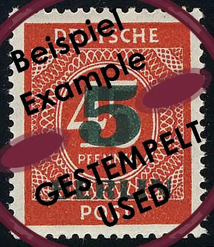 64 Grünaufdruck 5 Pf O gestempelt