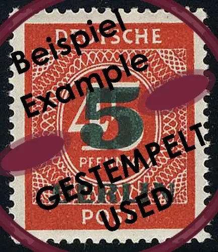 64 Grünaufdruck 5 Pf O gestempelt