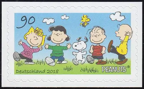 3372 Die Peanuts-Rasselbande, 10 Einzelmarken auf neutraler Folie, **