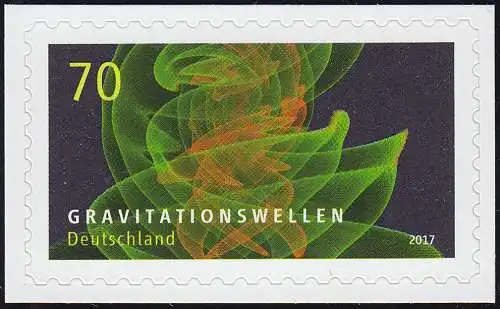 3356 Astrophysik Gravitationswellen, 10 Einzelmarken auf neutraler Folie, **