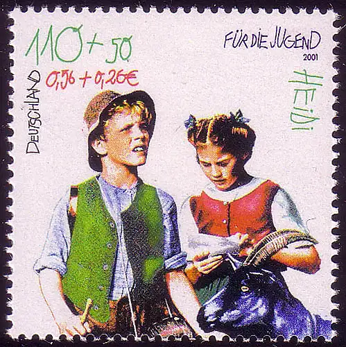 2192 Jeunes figures de livres Heidi, 10 timbres individuels frais de port **