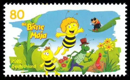 3577 Héros de l'enfance: L'abeille Maja, 10 timbres individuels, ** frais de port