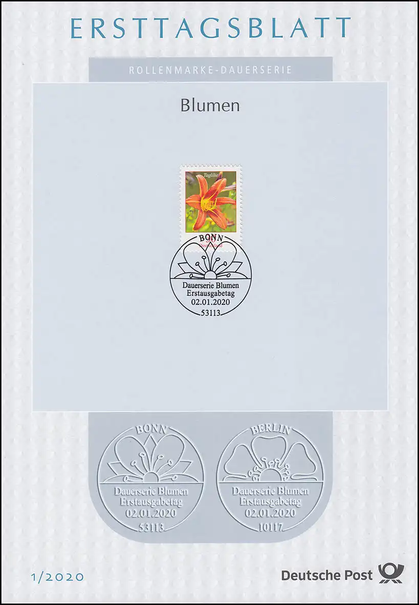 ETB 01/2020 Blumen 30 Cent, Gelbrote Taglilie