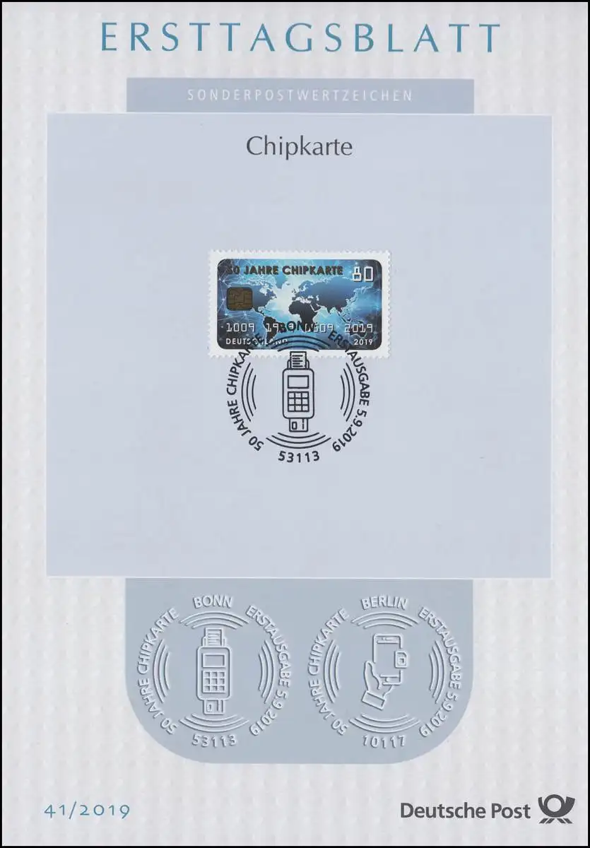 ETB 41/2019 Jahrestag 50 Jahre Chipkarte