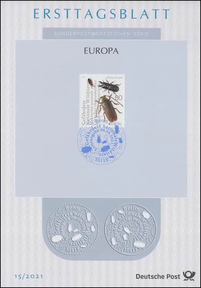 ETB 15/2021 Europe - Animaux sauvages nationaux vulnérables: Scarabées