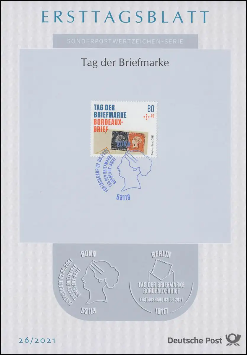 ETB 26/2021 Journée du timbre - Trésors de Philatelie - Lettre de Bordeaux