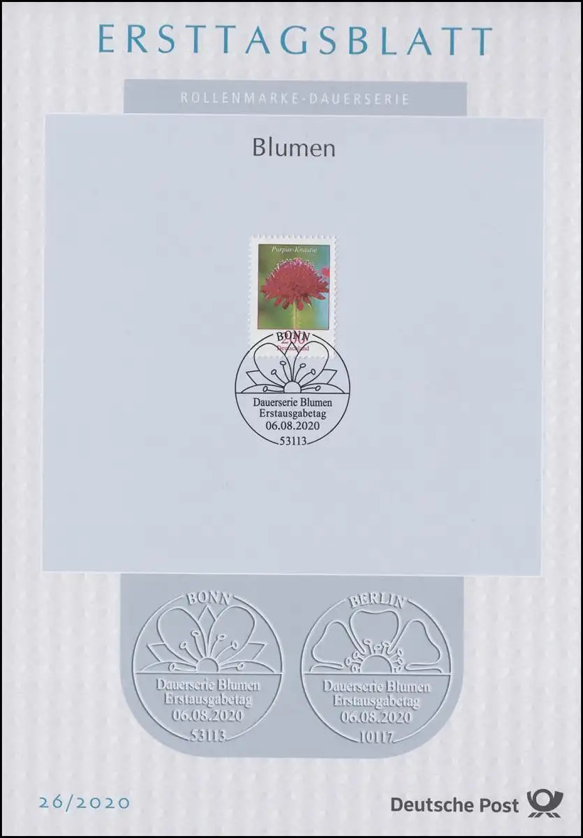 ETB 26/2020 Blumen 200 Cent, Purpur-Knautie