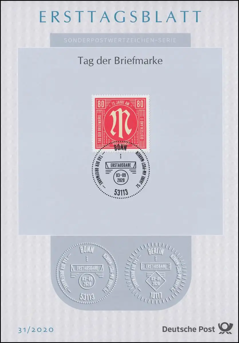 ETB 31/2020 Tag der Briefmarke: 75 Jahre AM-POST-Marken