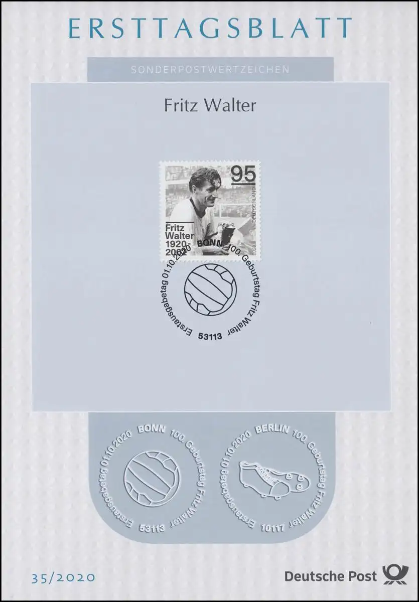 ETB 35/2020 Fußballspieler Fritz Walter