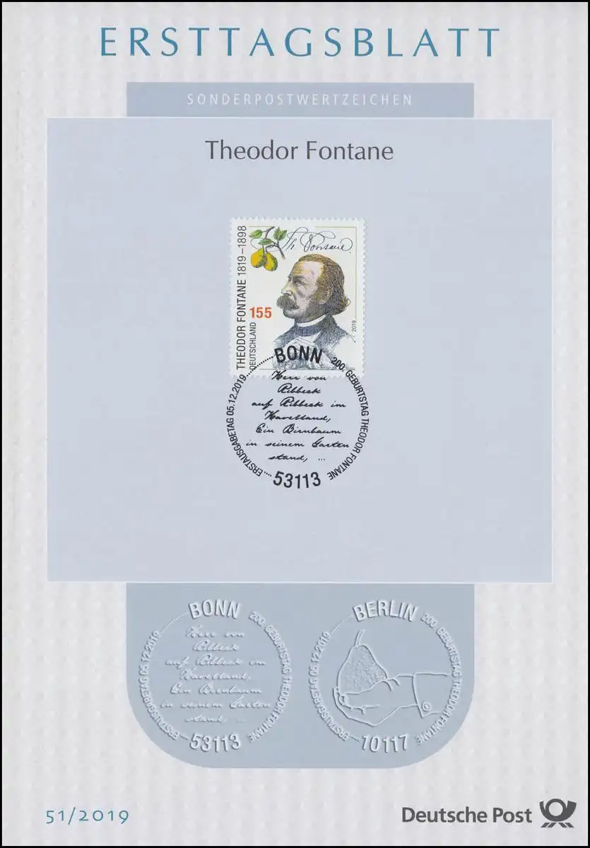 ETB 51/2019 Schriftsteller Theodor Fontane