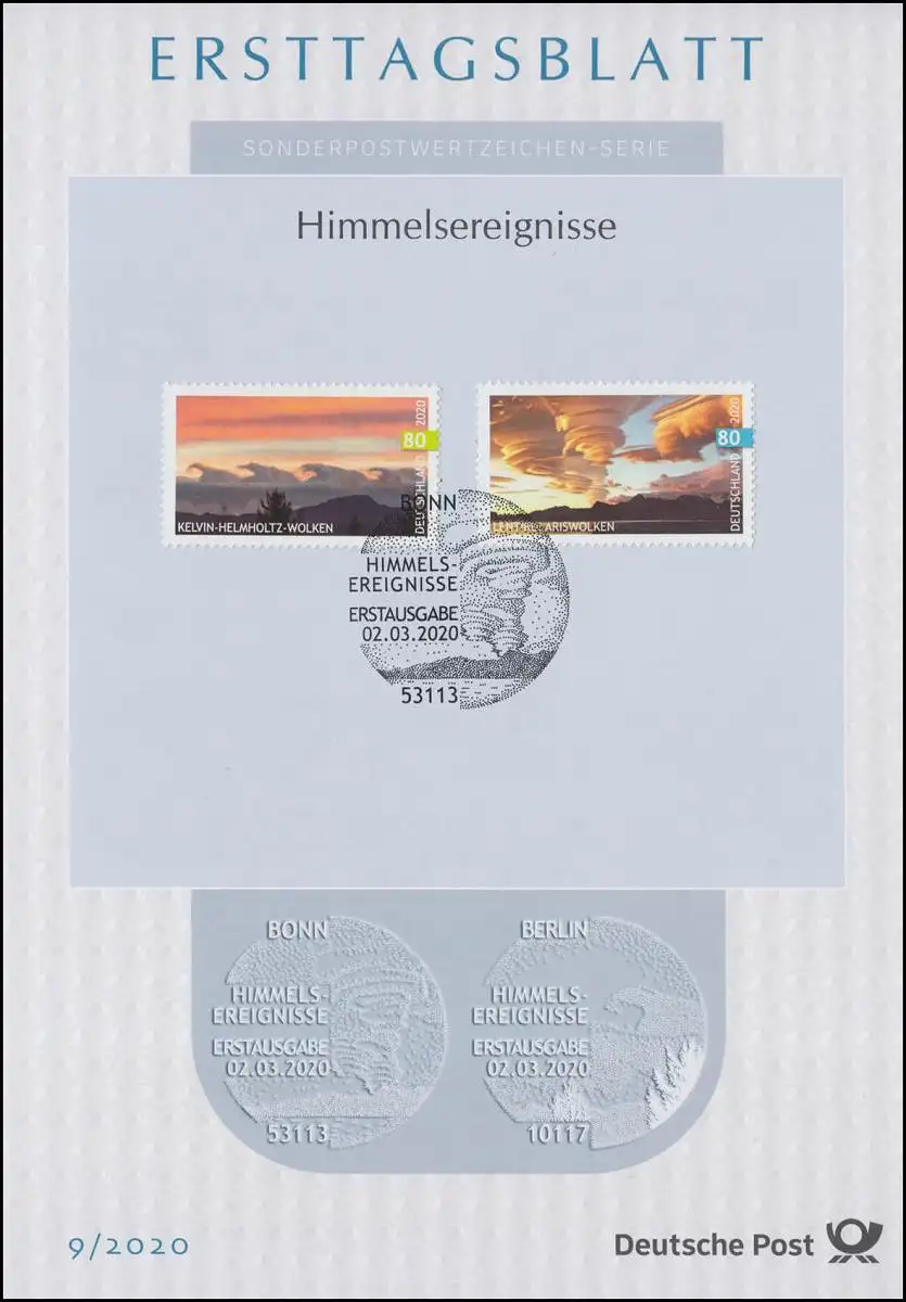ETB 09/2020 Himmelsereignisse: Kelvin-Helmholtz-Wolken und Lentikulariswolken