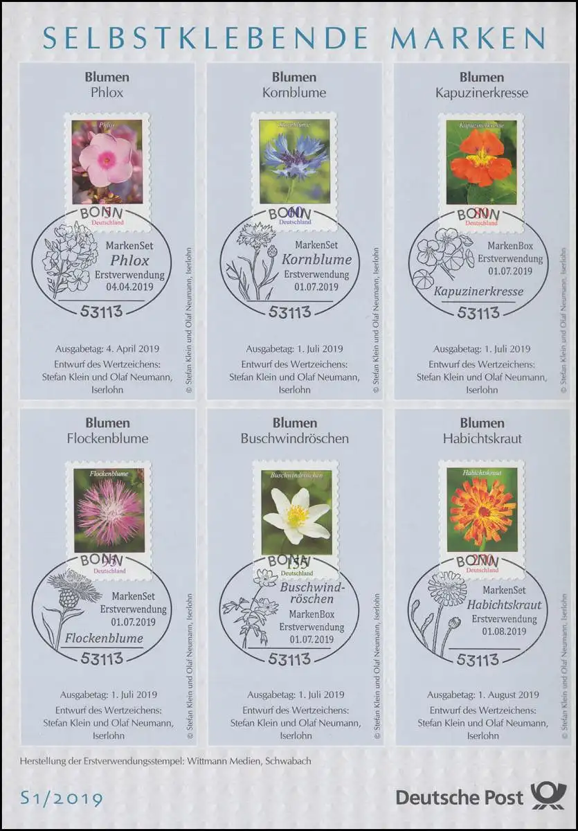 ETB S1/2019 SELBSTKLEBENDE, Blumen, Märchen, Himmelsereignisse, Der Grüffelo ...