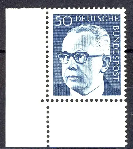 640 Heinemann 50 Pf Ecke ul ** postfrisch