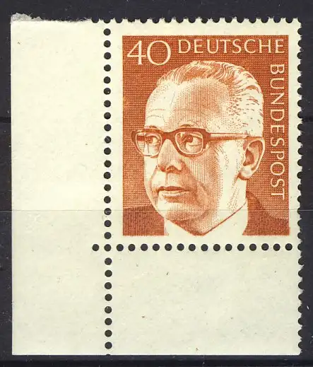 639 Heinemann 40 Pf Ecke ul ** postfrisch