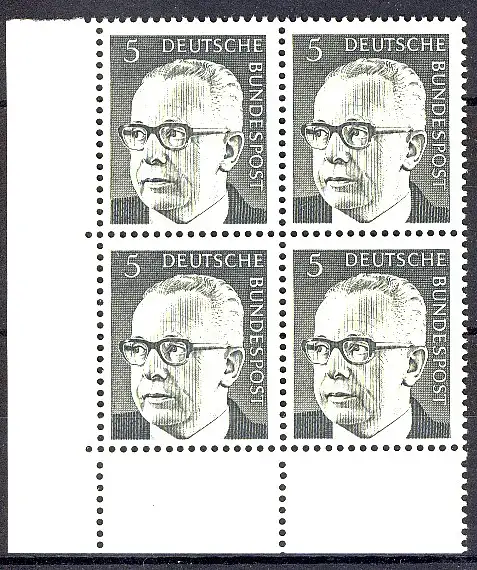 635 Heinemann 5 Pf Eck-Vbl. ul ** postfrisch