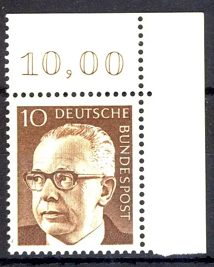 636 Heinemann 10 Pf Ecke or ** postfrisch