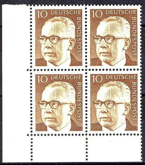 636 Heinemann 10 Pf Eck-Vbl. ul ** postfrisch