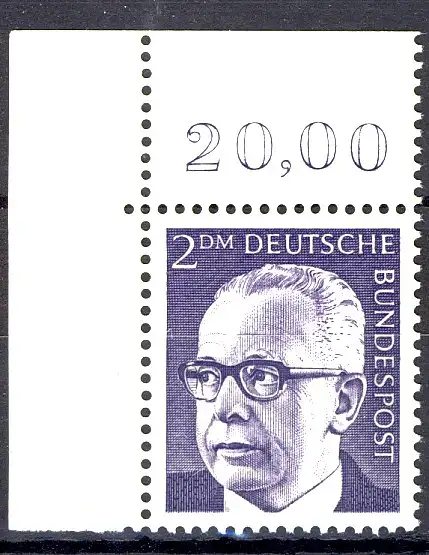 645 Heinemann 2 DM Ecke ol ** postfrisch