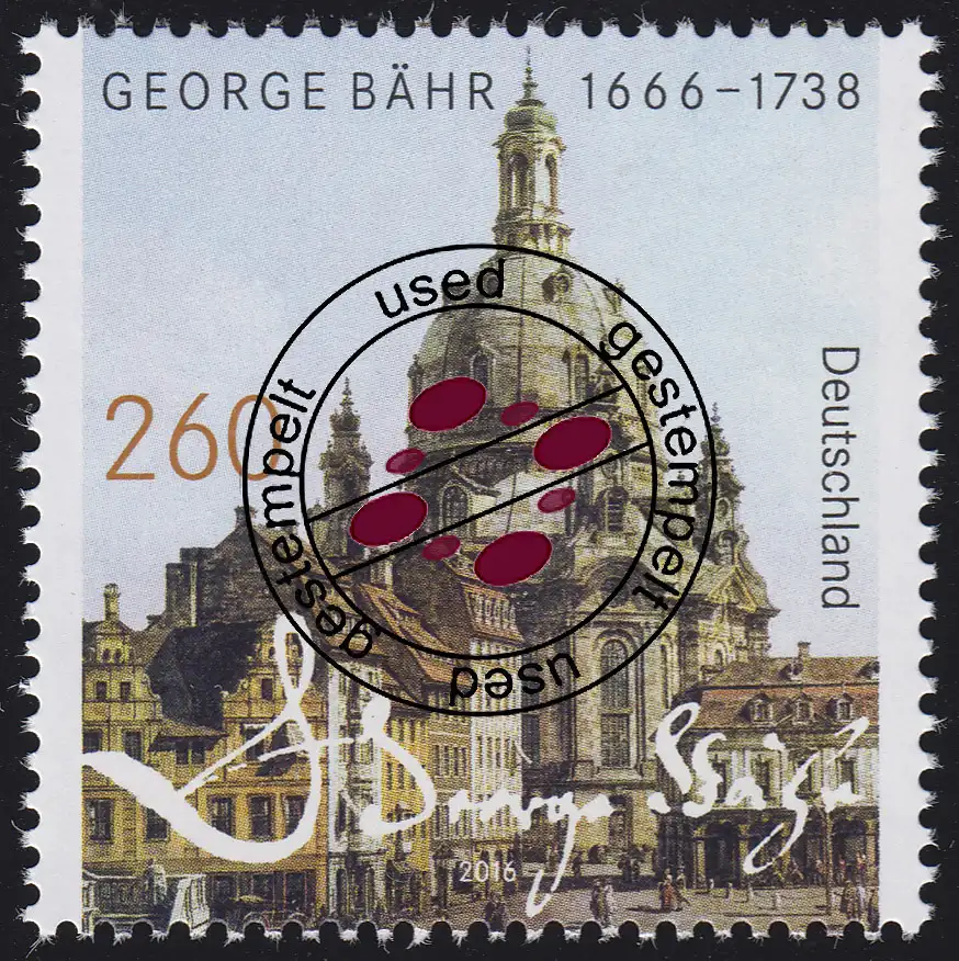 3219 George Bähr: Eglise féminine Dresde, autocollant, O
