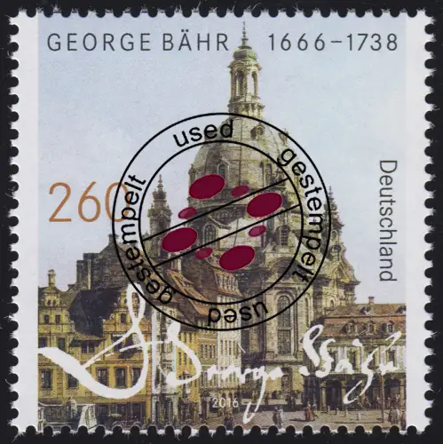 3219 George Bähr: Frauenkirche Dresden, nassklebend, O