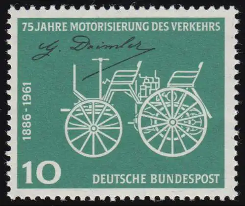 363v Motorisierung 10 Pf Gottlieb Daimler, geriffelte Gummierung, **