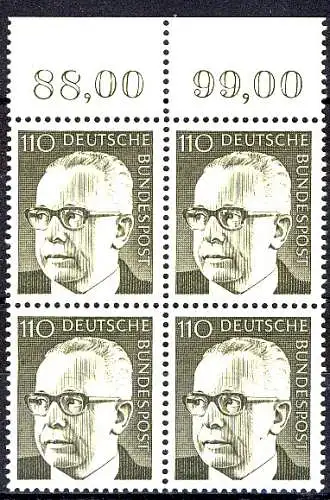 727 Heinemann 110 Pf OR-Quaterbl. ** Postfraîchissement