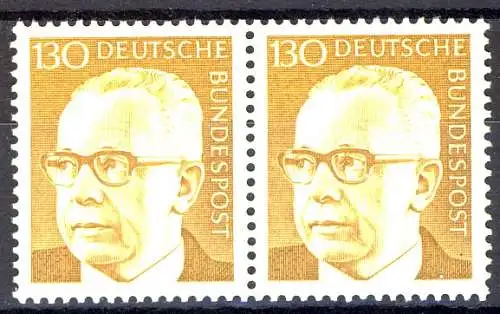 728 Heinemann 130 Pf waag. Paar ** postfrisch