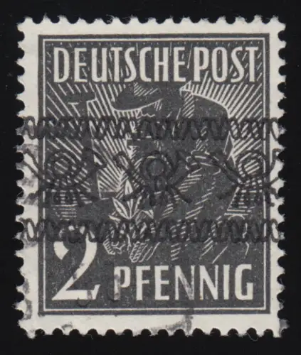 Bizone 36Ic Bandaufdruck 2 Pf. gestempelt O, farbgeprüft