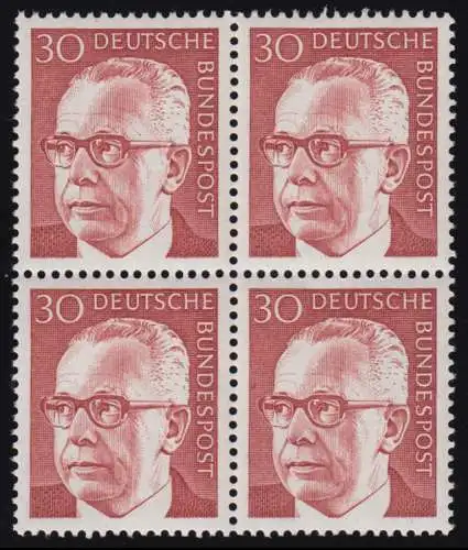 638 Heinemann 30 Pf Viererblock ** postfrisch