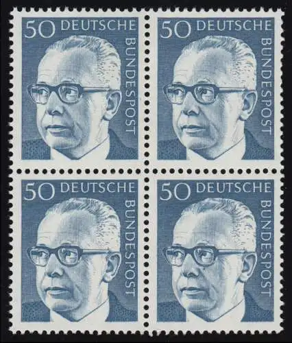 640 Heinemann 50 Pf Viererblock ** postfrisch