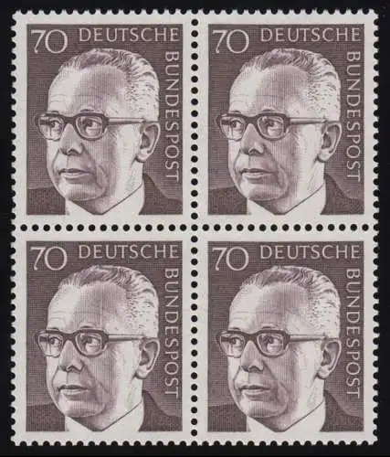 641 Heinemann 70 Pf Viererblock ** postfrisch