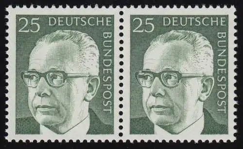 689 Heinemann 25 Pf waag. Paar ** postfrisch