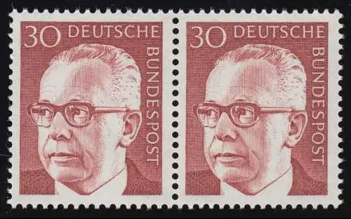 638 Heinemann 30 Pf waag. Paar ** postfrisch