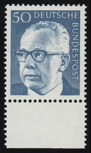 640 Heinemann 50 Pf Unterrand ** postfrisch