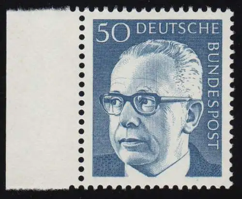 640 Heinemann 50 Pf Seitenrand li. ** postfrisch